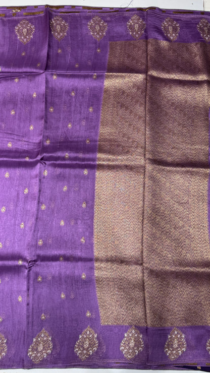 Tussar Georgette Saree with Motifs Embellished Border