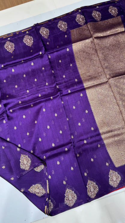 Tussar Georgette Saree with Motifs Embellished Border