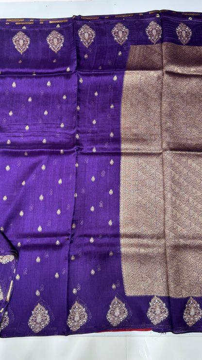 Tussar Georgette Saree with Motifs Embellished Border