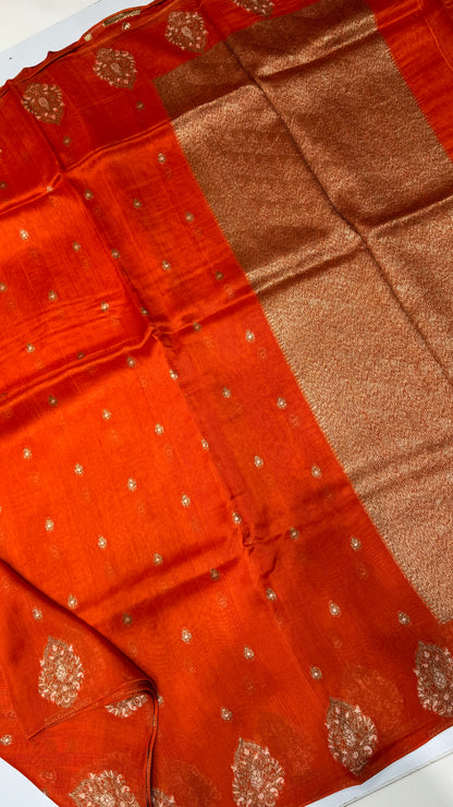 Tussar Georgette Saree with Motifs Embellished Border