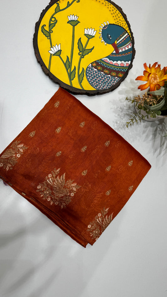 Tussar Georgette Saree with Motifs Embellished Border