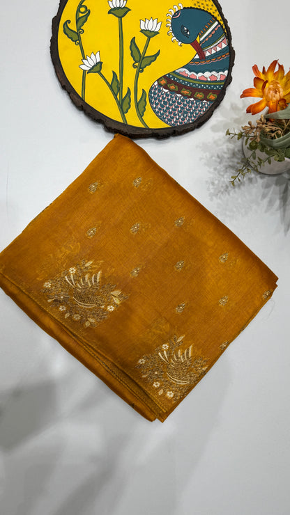 Tussar Georgette Saree with Motifs Embellished Border