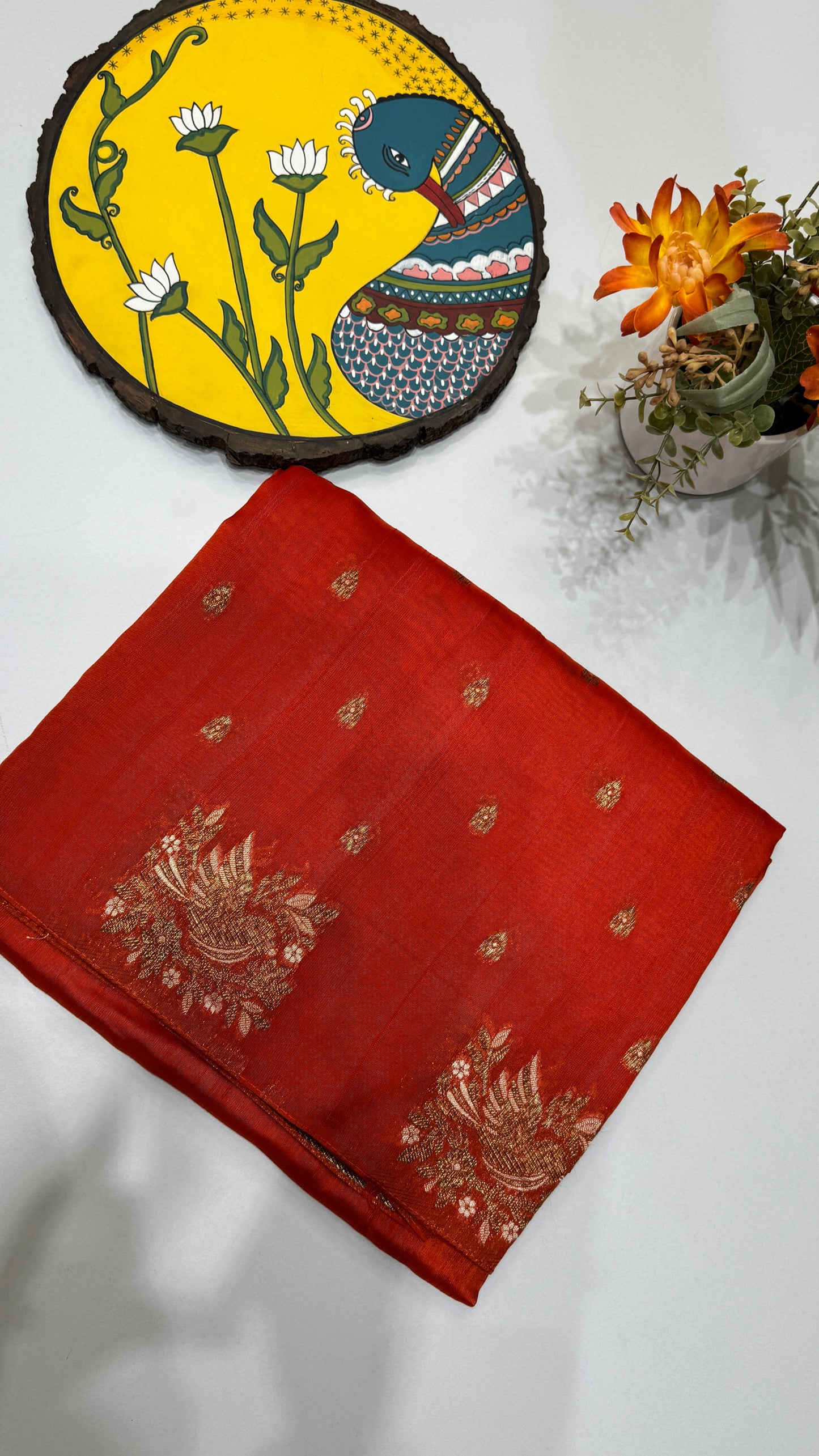 Tussar Georgette Saree with Motifs Embellished Border