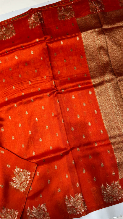 Tussar Georgette Saree with Motifs Embellished Border