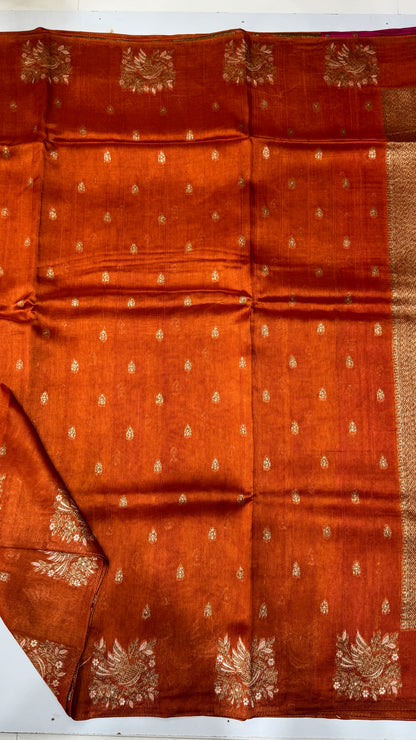 Tussar Georgette Saree with Motifs Embellished Border