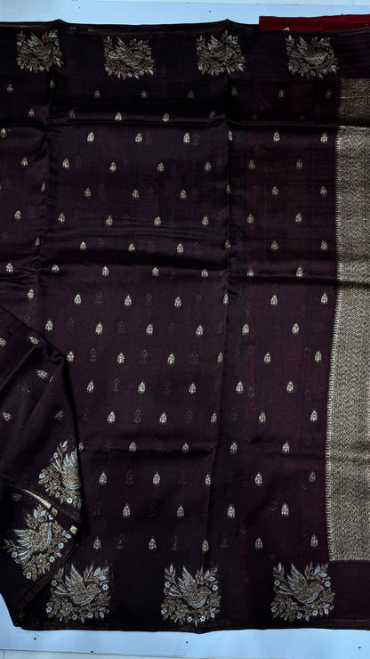 Tussar Georgette Saree with Motifs Embellished Border