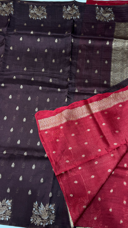 Tussar Georgette Saree with Motifs Embellished Border