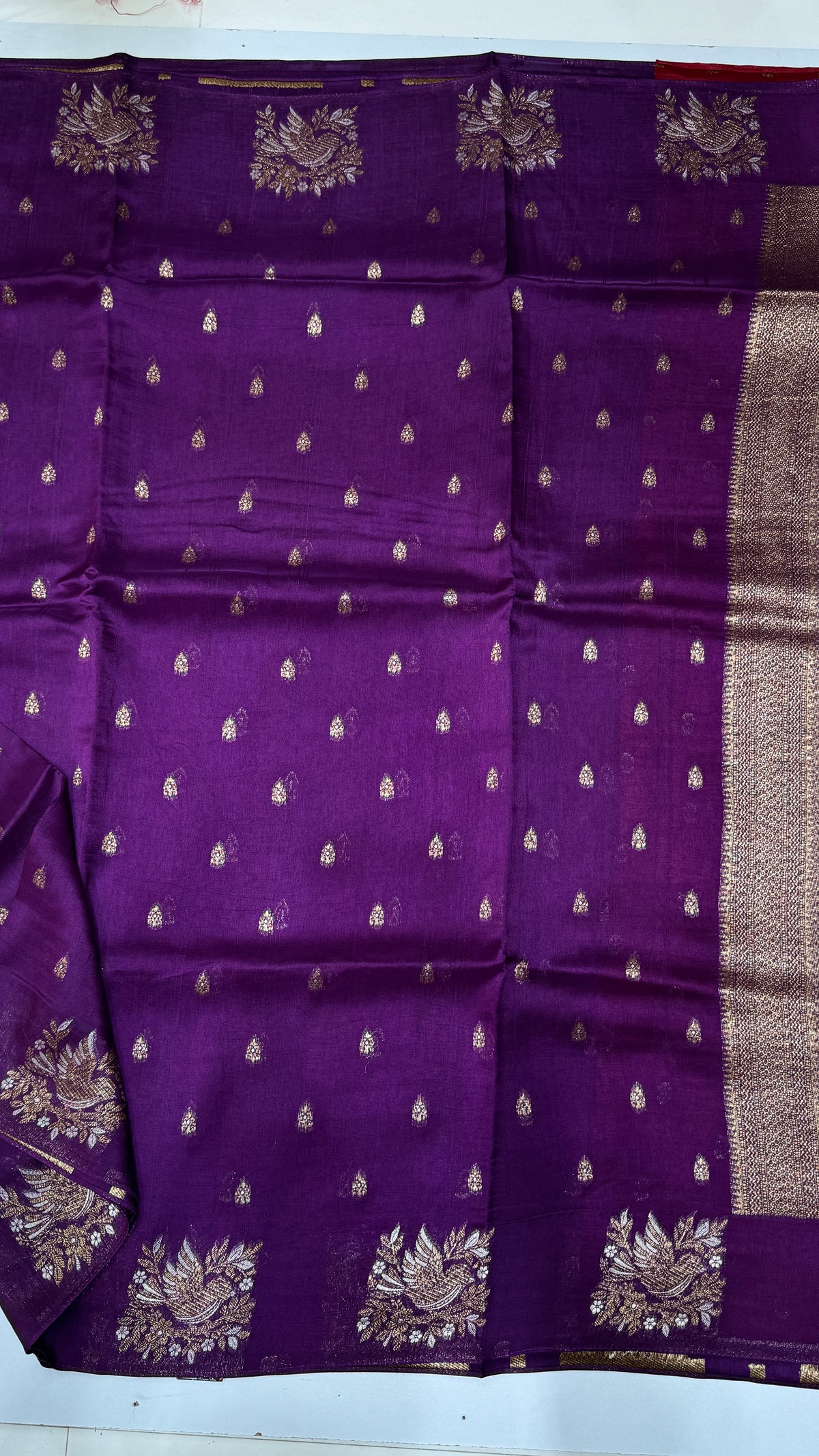 Tussar Georgette Saree with Motifs Embellished Border