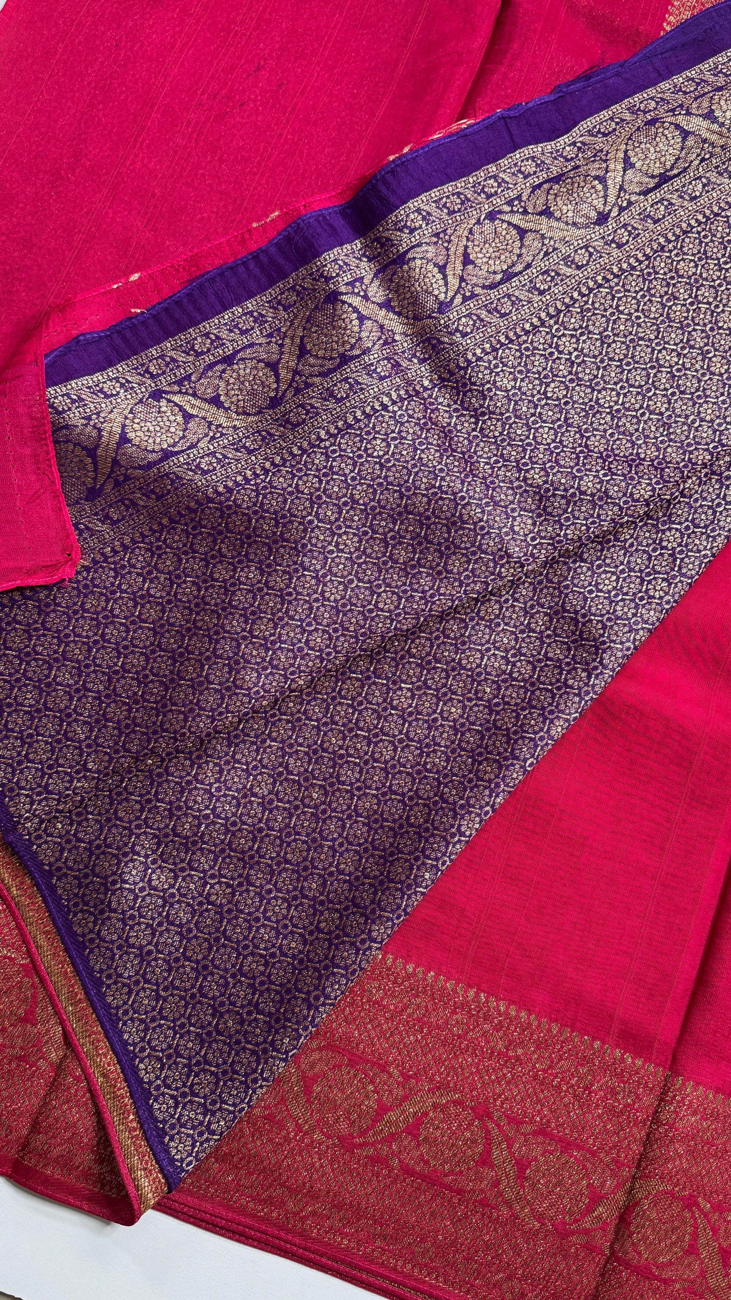 Semi Raw Silk Saree with Antique Zari Borders