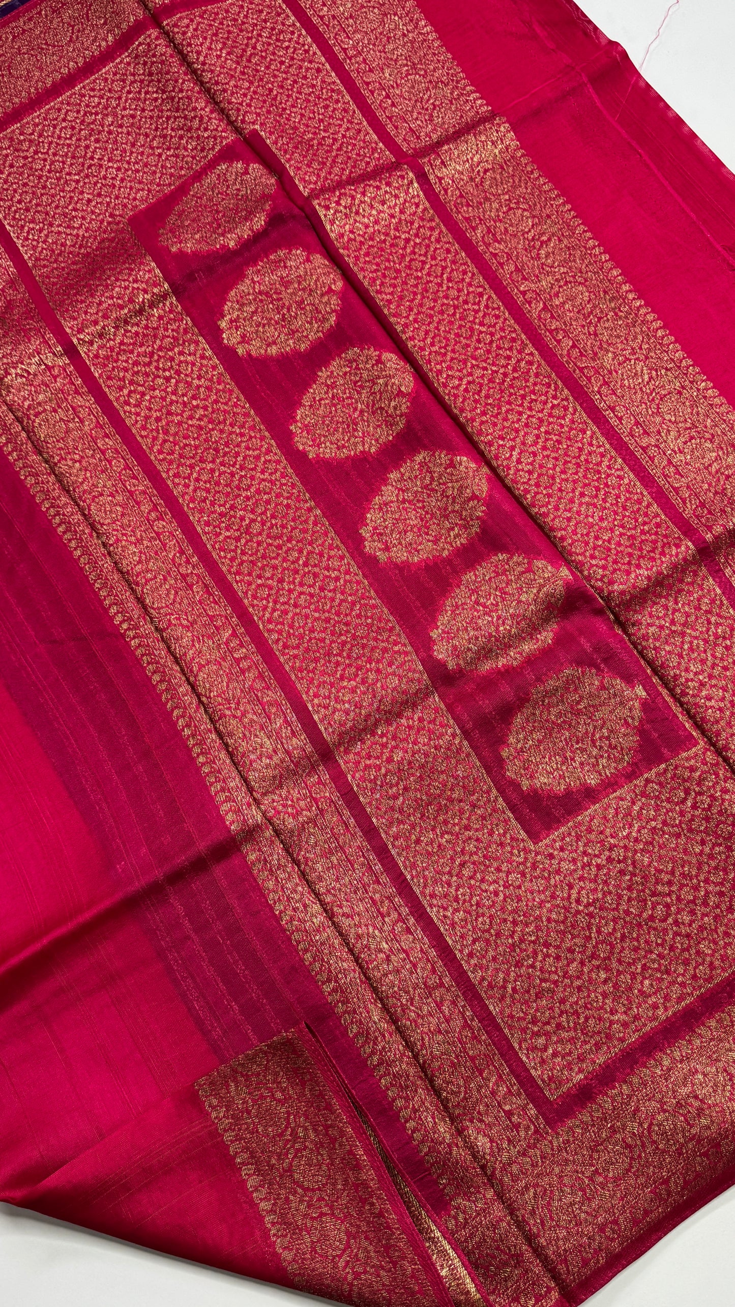 Semi Raw Silk Saree with Antique Zari Borders