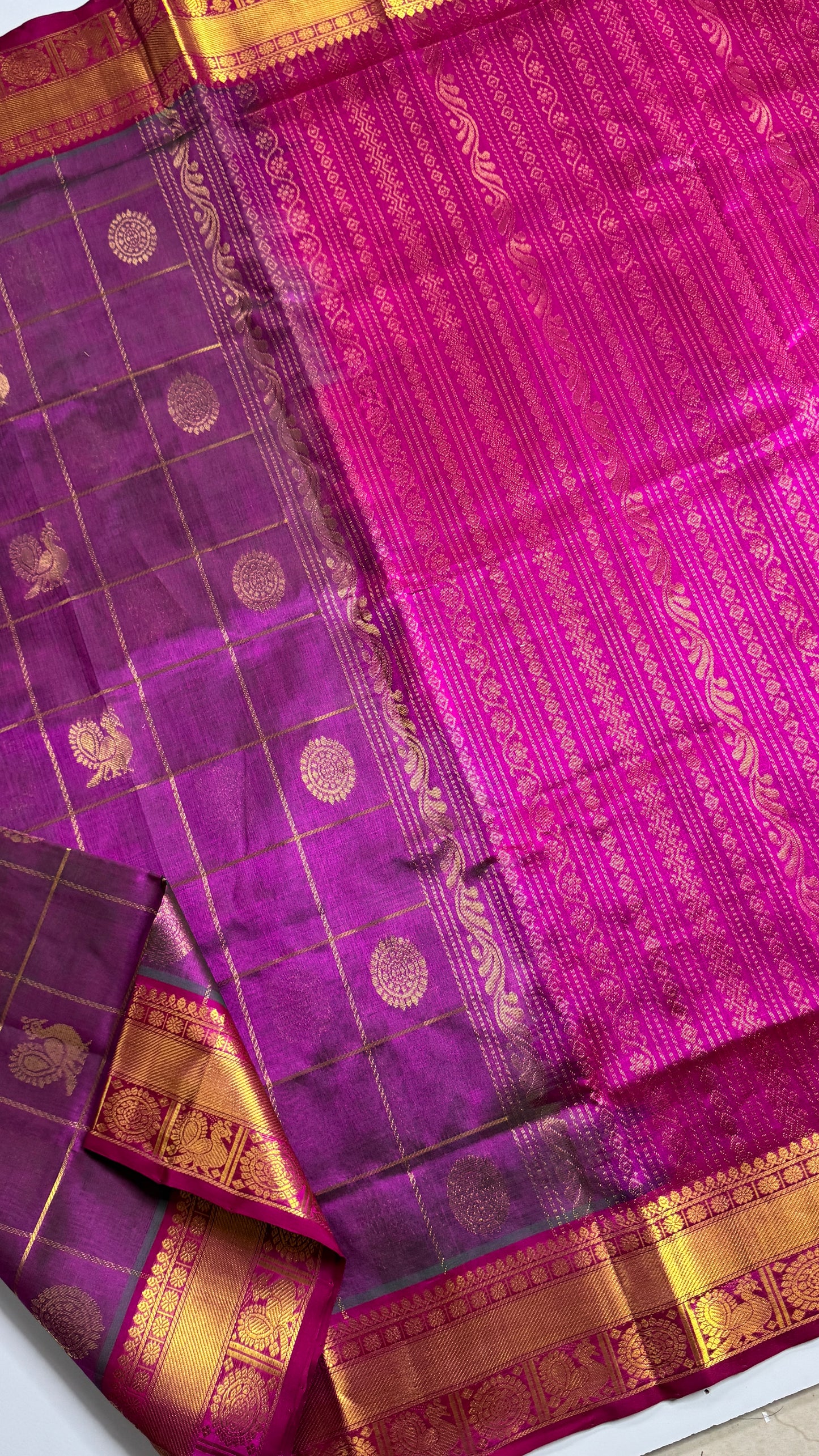 Mayil & Chakram Butta Pure Silk Cotton Saree