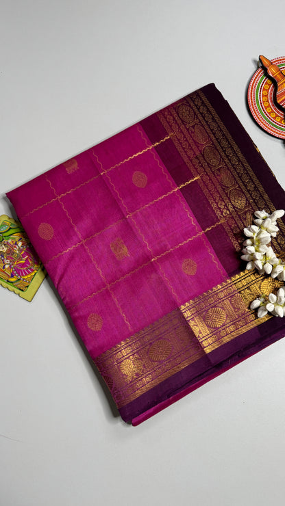 Mayil & Chakram Butta Pure Silk Cotton Saree
