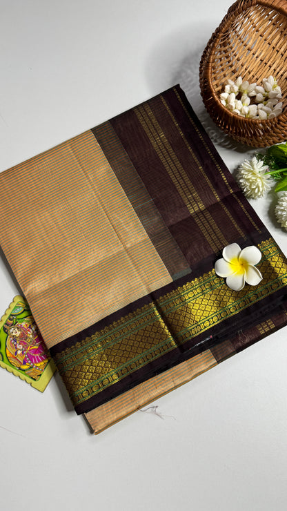 Pure Silk Cotton Saree with Korvai Border