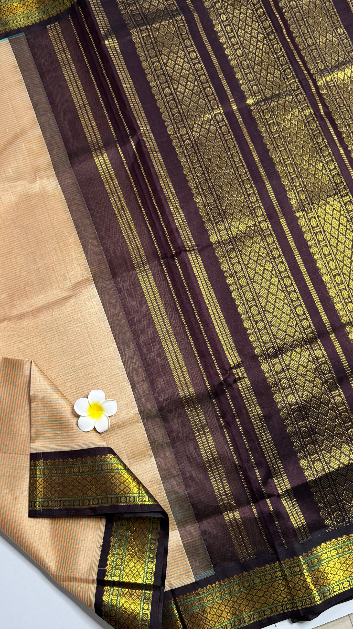 Pure Silk Cotton Saree with Korvai Border