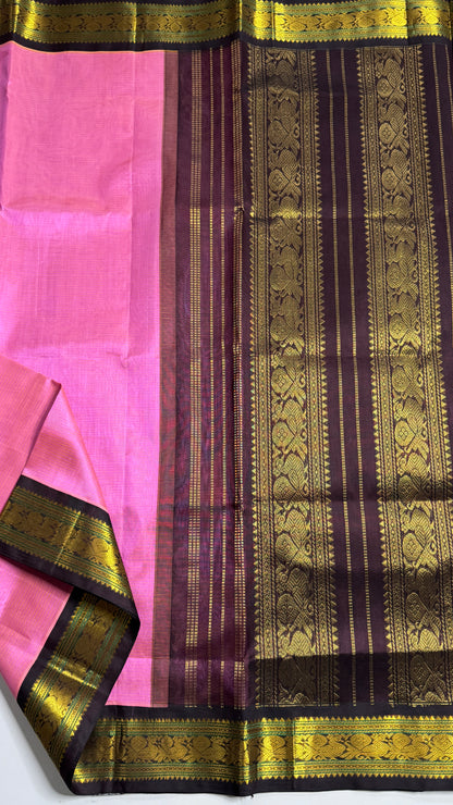 Pure Silk Cotton Saree with Korvai Border