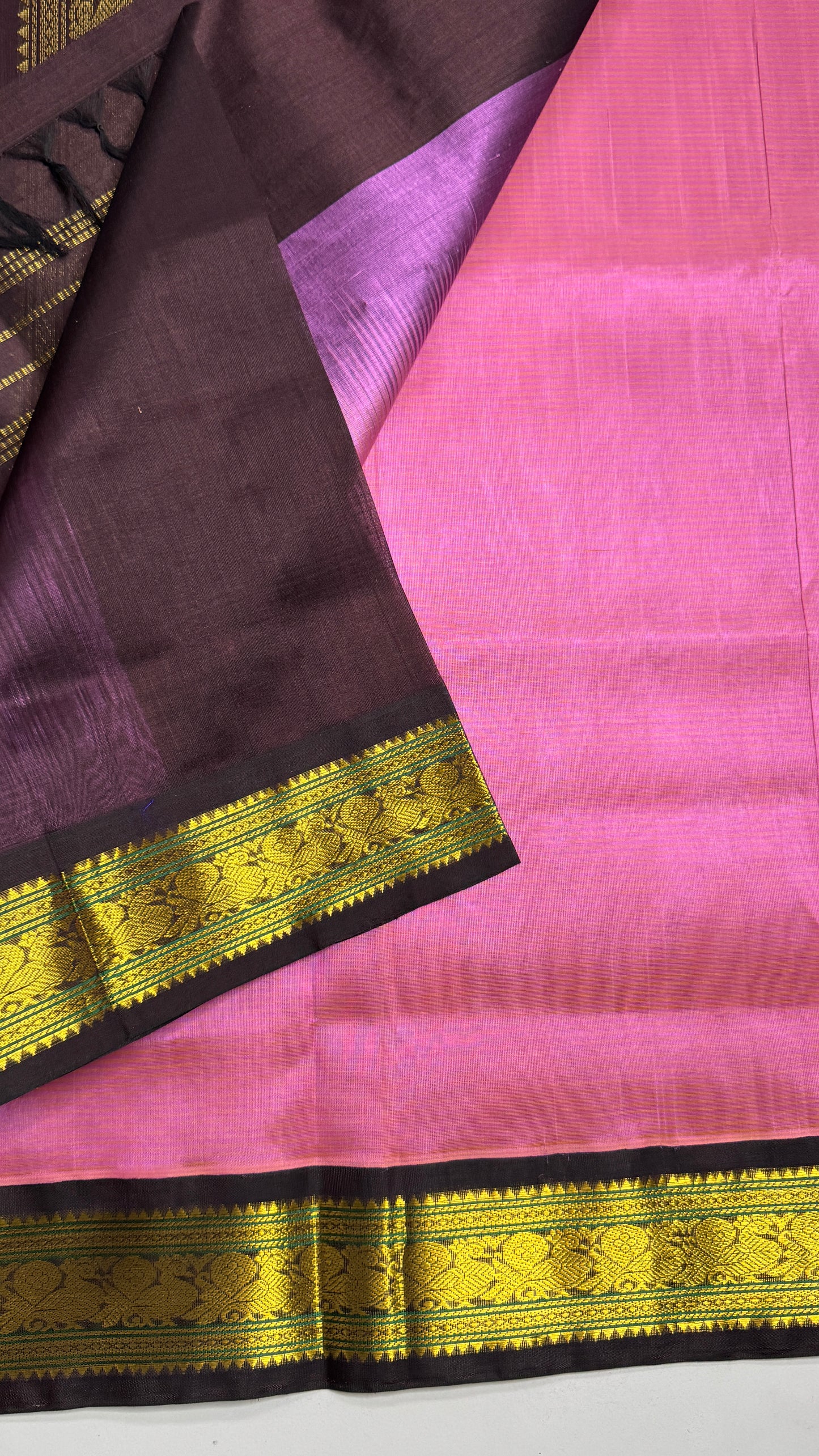 Pure Silk Cotton Saree with Korvai Border