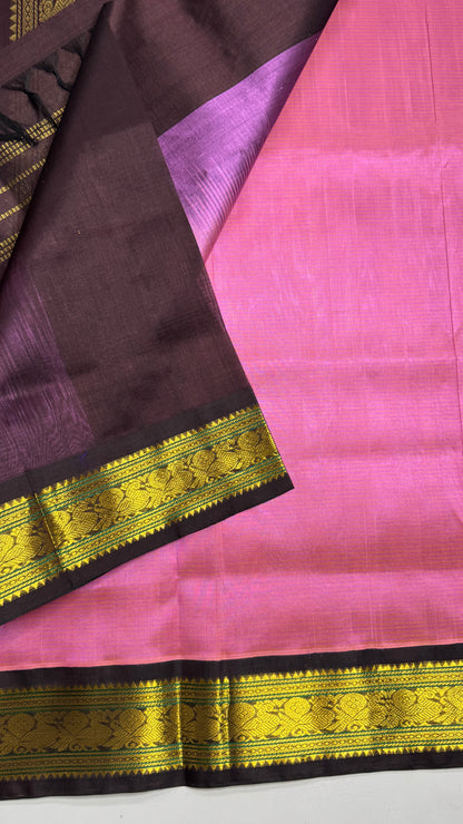 Pure Silk Cotton Saree with Korvai Border