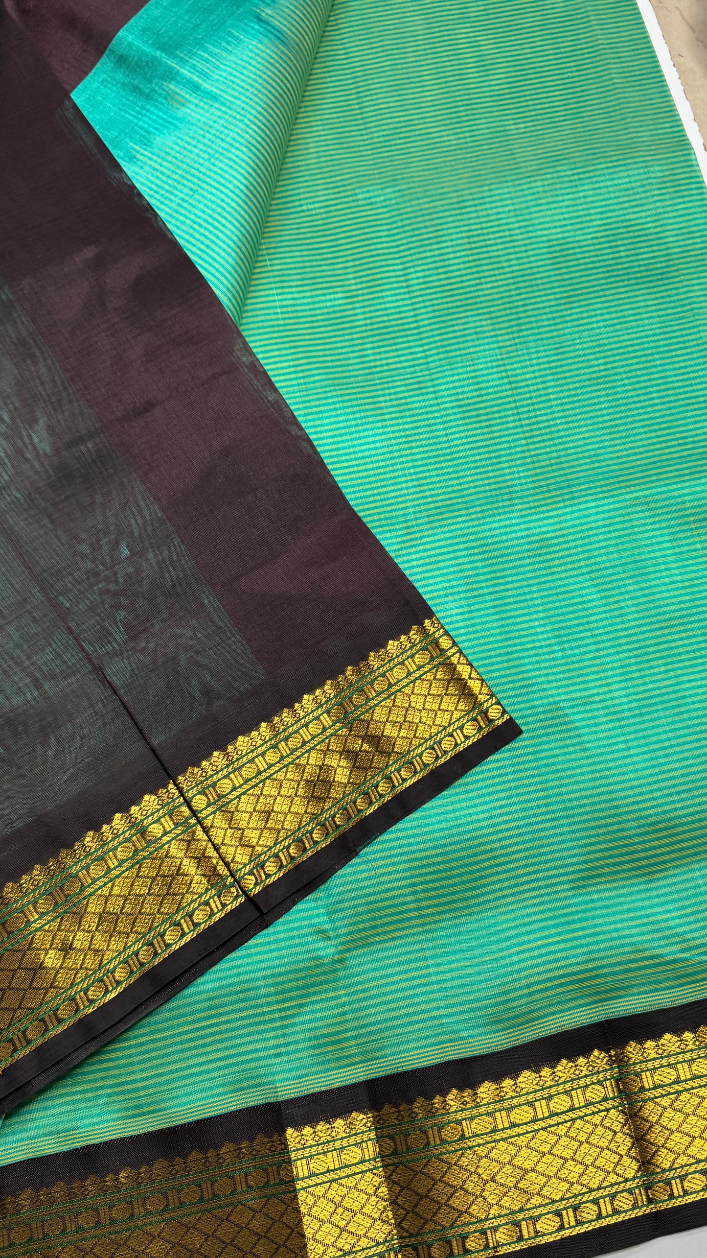 Pure Silk Cotton Saree with Korvai Border