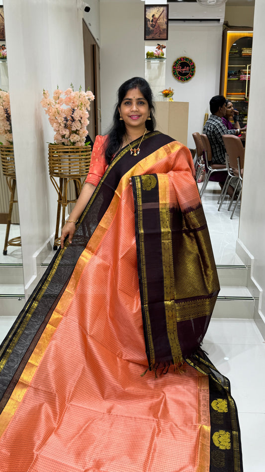 Pure Silk Cotton Saree with Korvai Border
