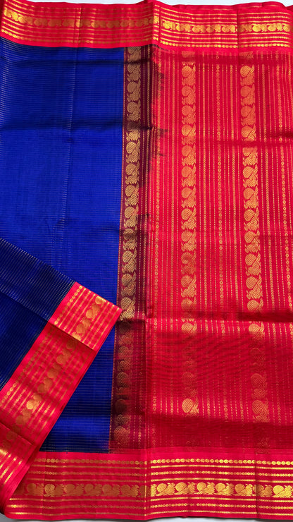 Vairoosi Pure Silk Cotton Saree with Korvai Borders