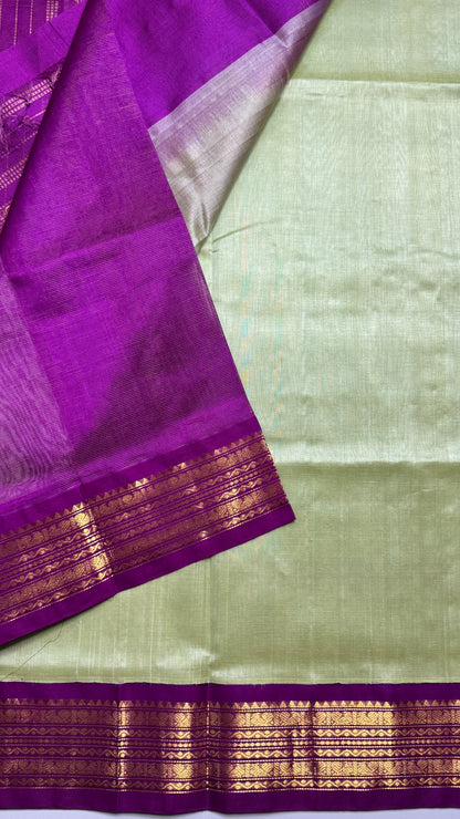 Vairoosi Pure Silk Cotton Saree with Korvai Borders