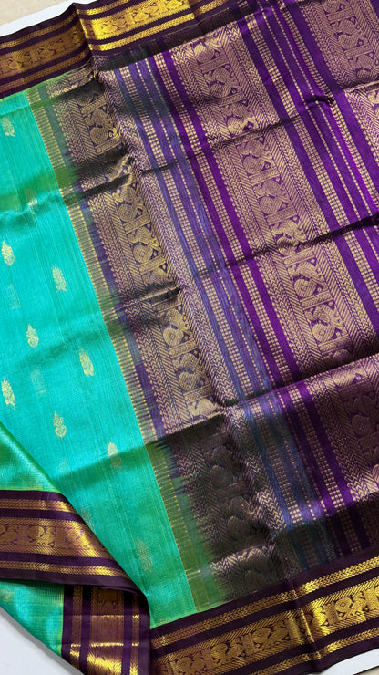 Vairoosi Pure Silk Cotton Saree with Korvai Borders