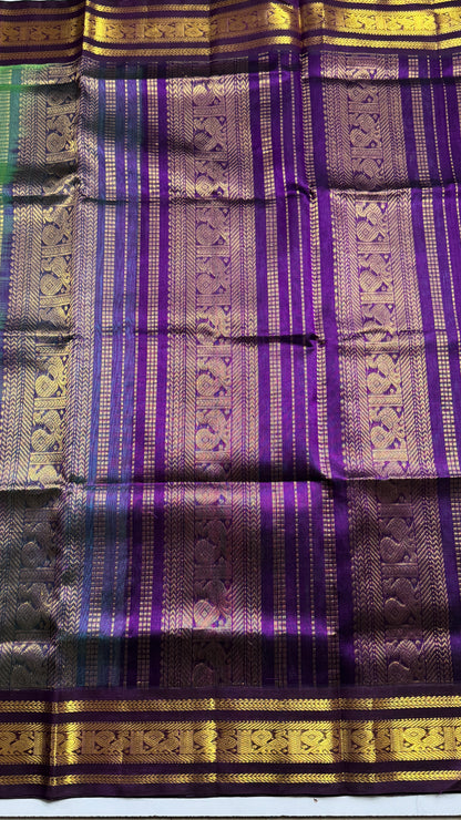 Vairoosi Pure Silk Cotton Saree with Korvai Borders