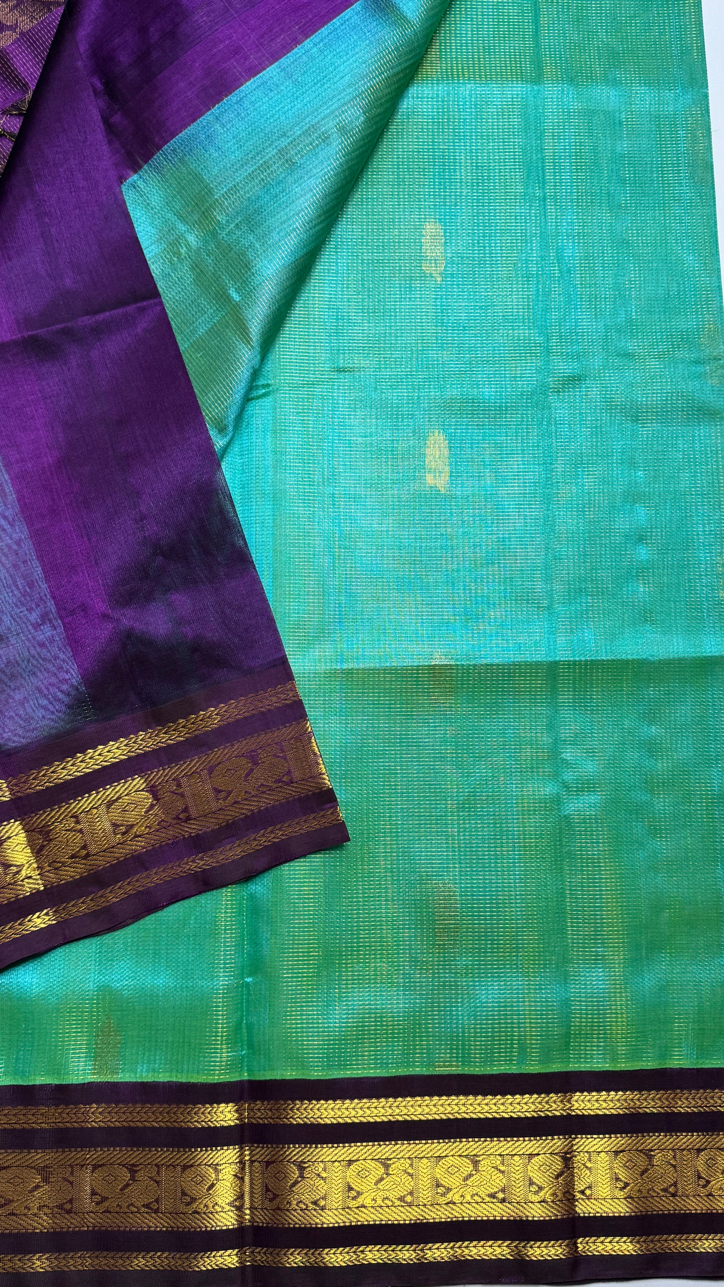 Vairoosi Pure Silk Cotton Saree with Korvai Borders