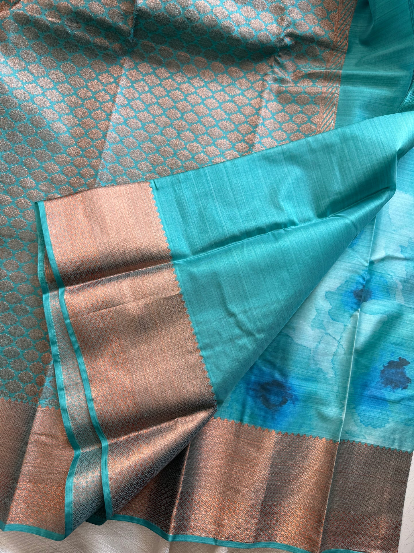 Digital printed semi silk saree