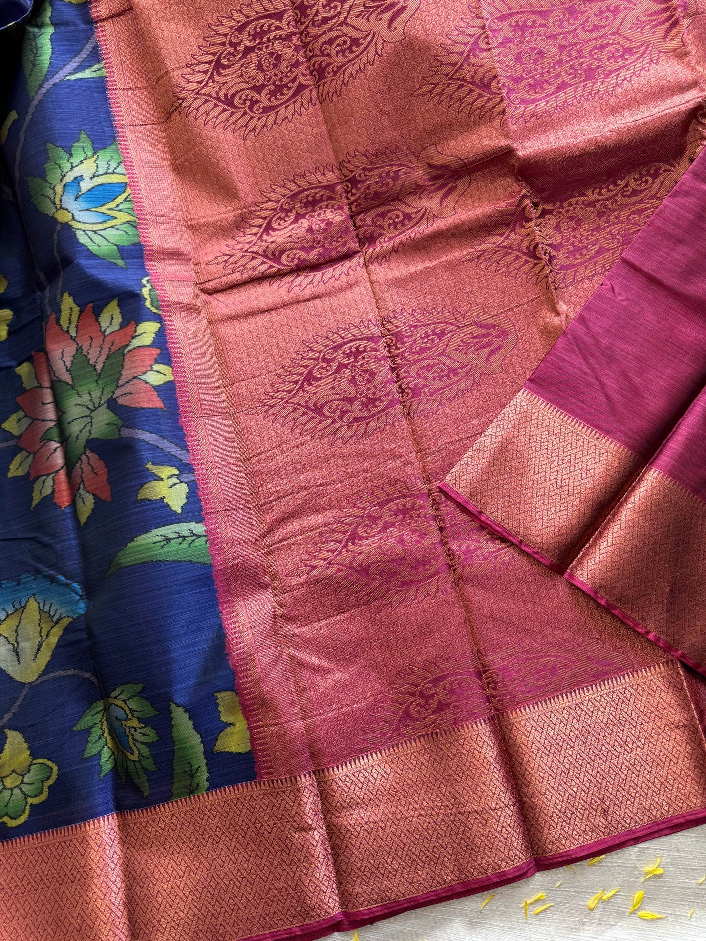 Digital printed semi silk saree