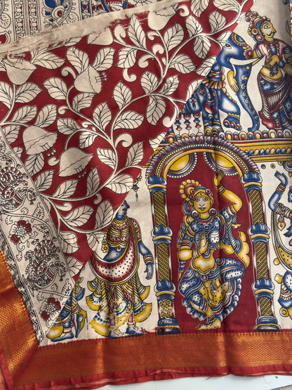 Kalamkari Chennuri Silk Saree