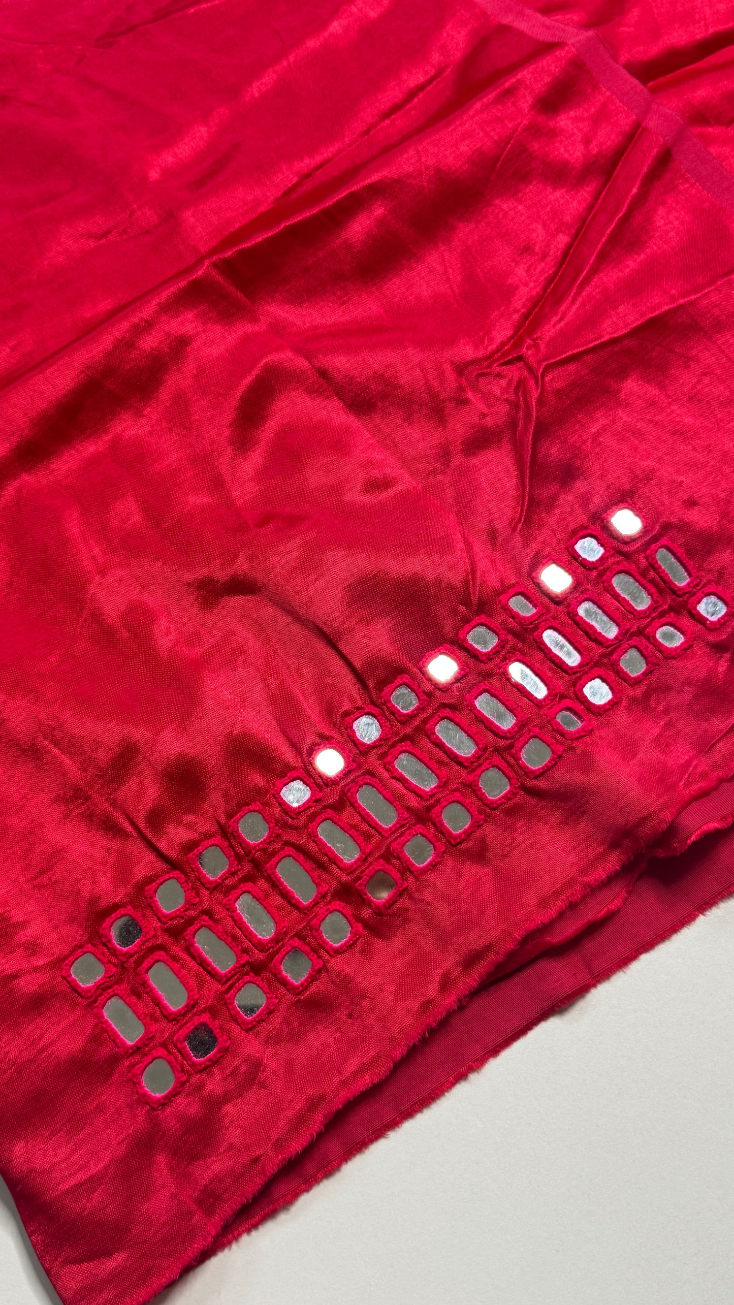 Unstitched Mirror Work Blouse