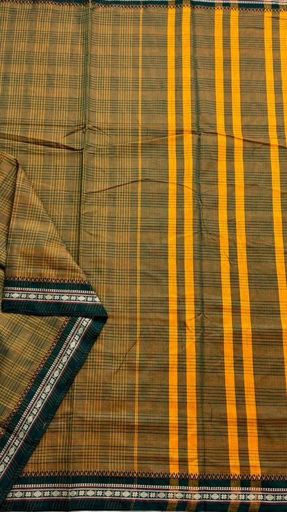 Mercerised Narayanpet Checkered Saree