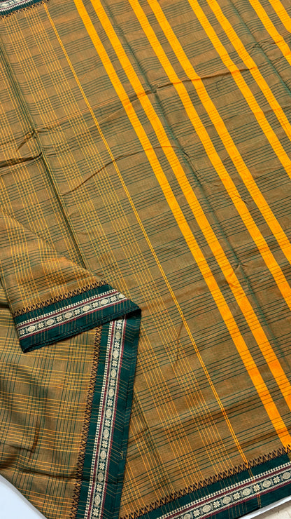 Mercerised Narayanpet Checkered Saree