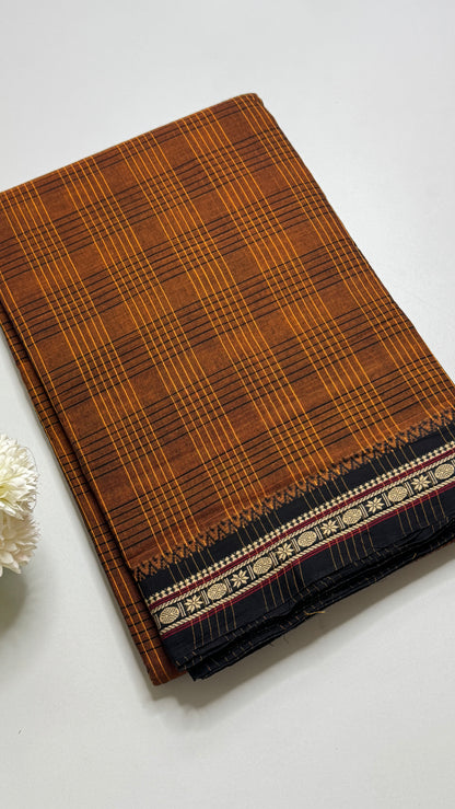 Mercerised Narayanpet Checkered Saree