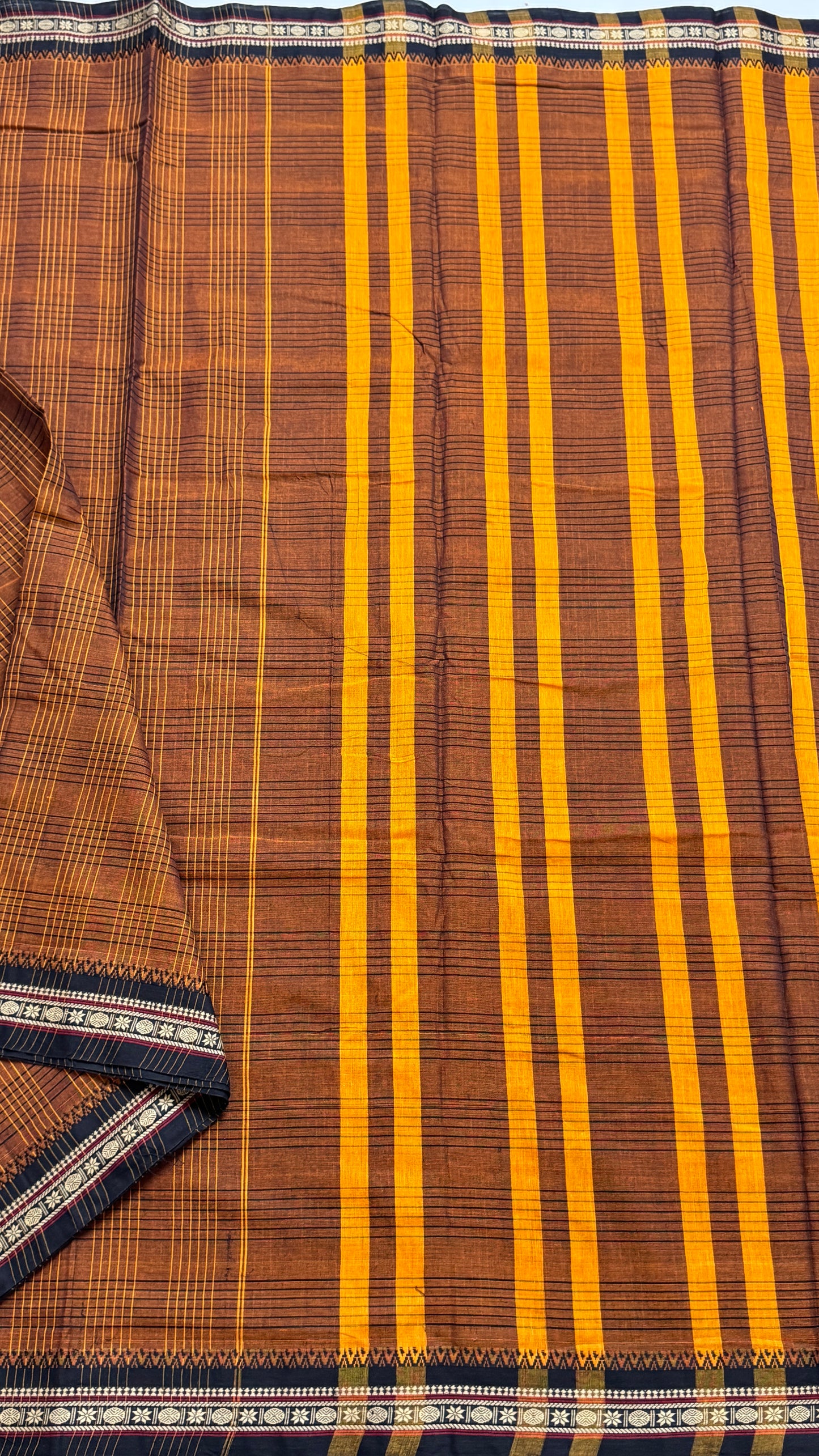 Mercerised Narayanpet Checkered Saree