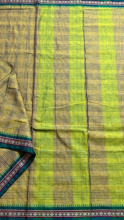 Mercerised Narayanpet Checkered Saree