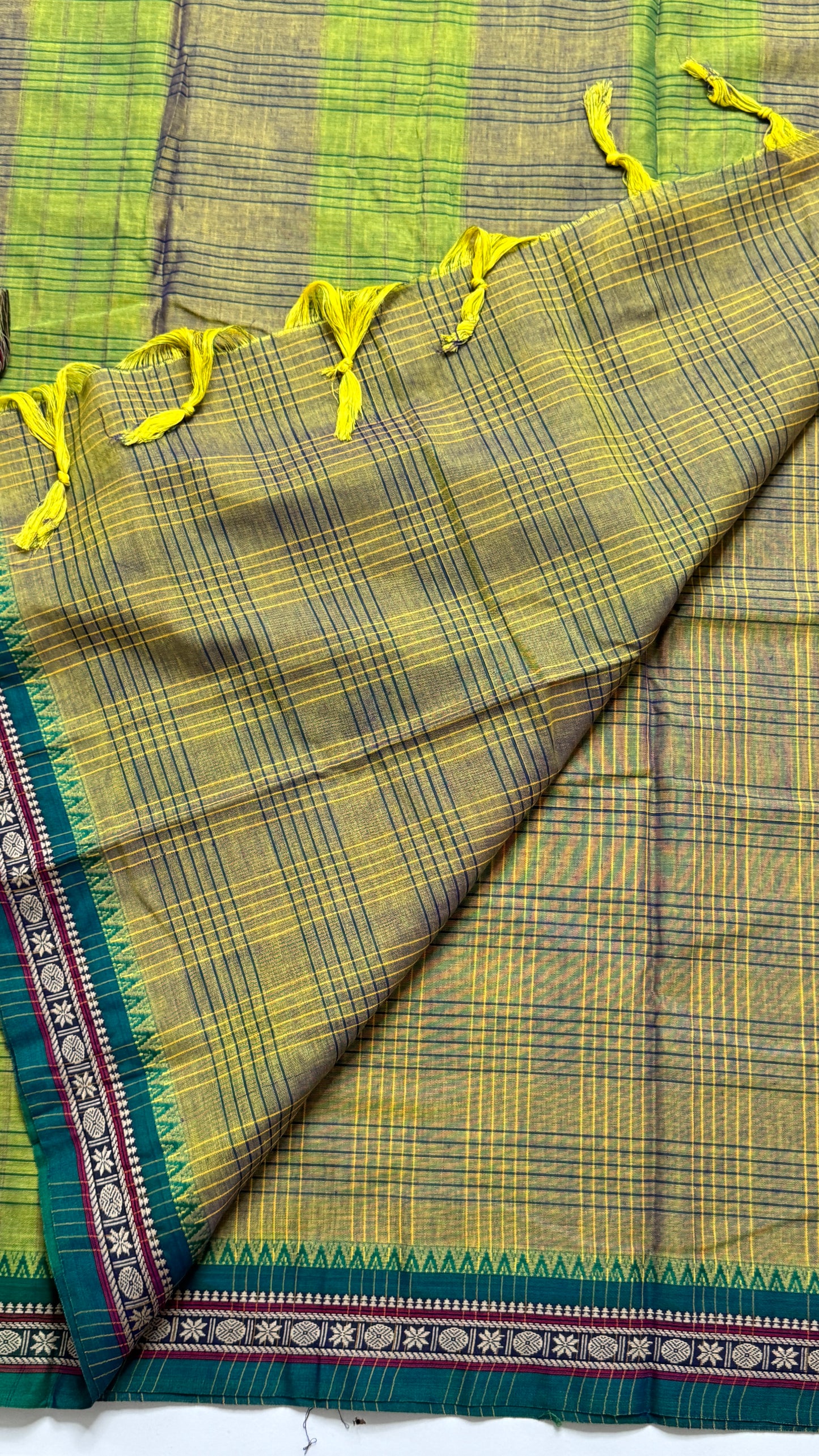 Mercerised Narayanpet Checkered Saree