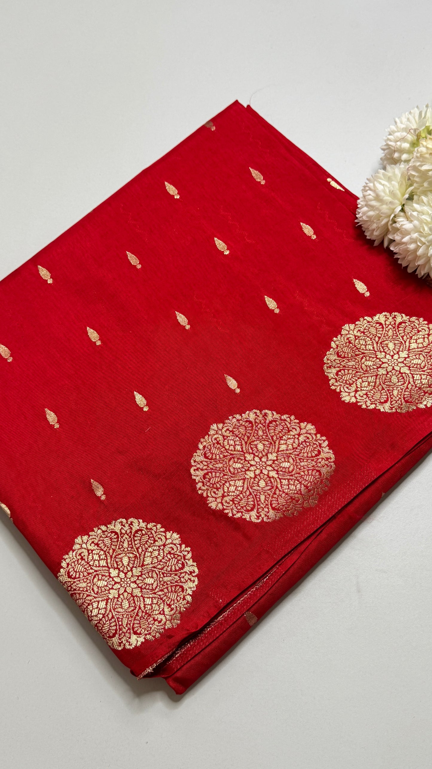 Semi Muga Silk Saree with Chakra Motif Border