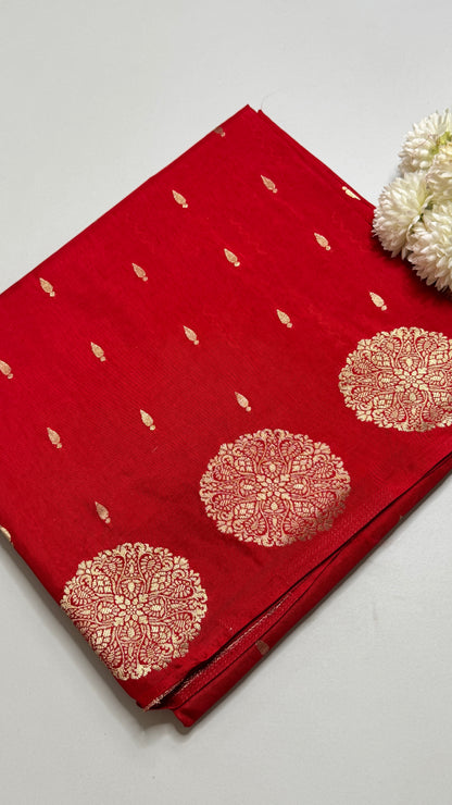 Semi Muga Silk Saree with Chakra Motif Border