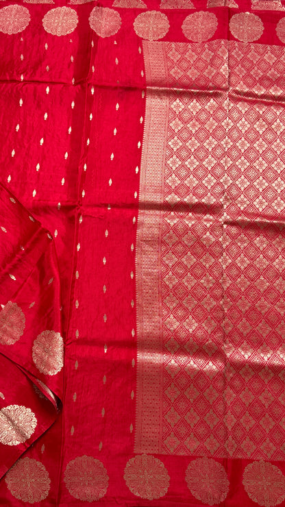 Semi Muga Silk Saree with Chakra Motif Border
