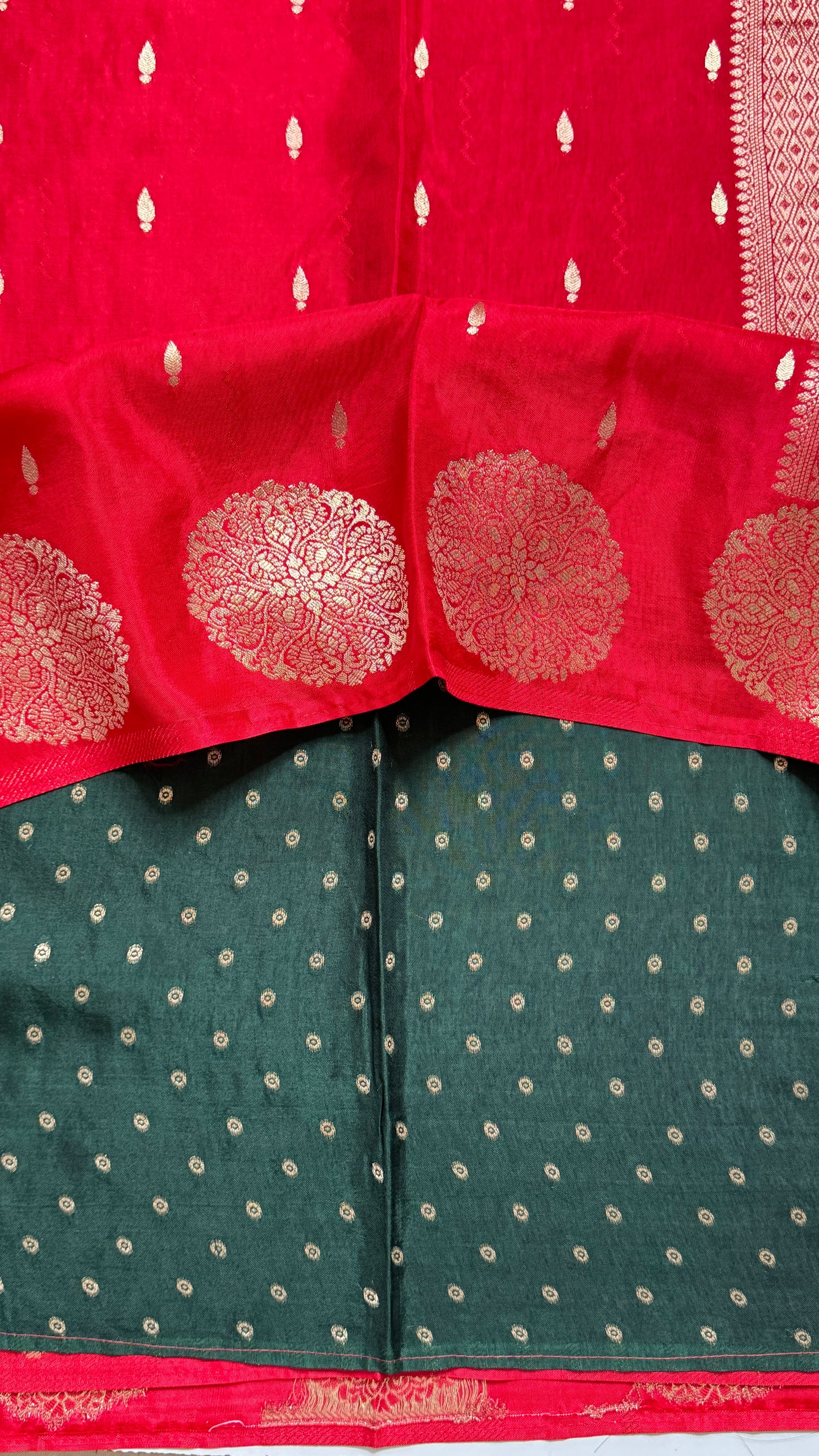 Semi Muga Silk Saree with Chakra Motif Border