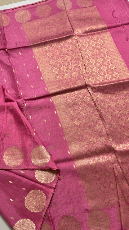 Semi Muga Silk Saree with Chakra Motif Border