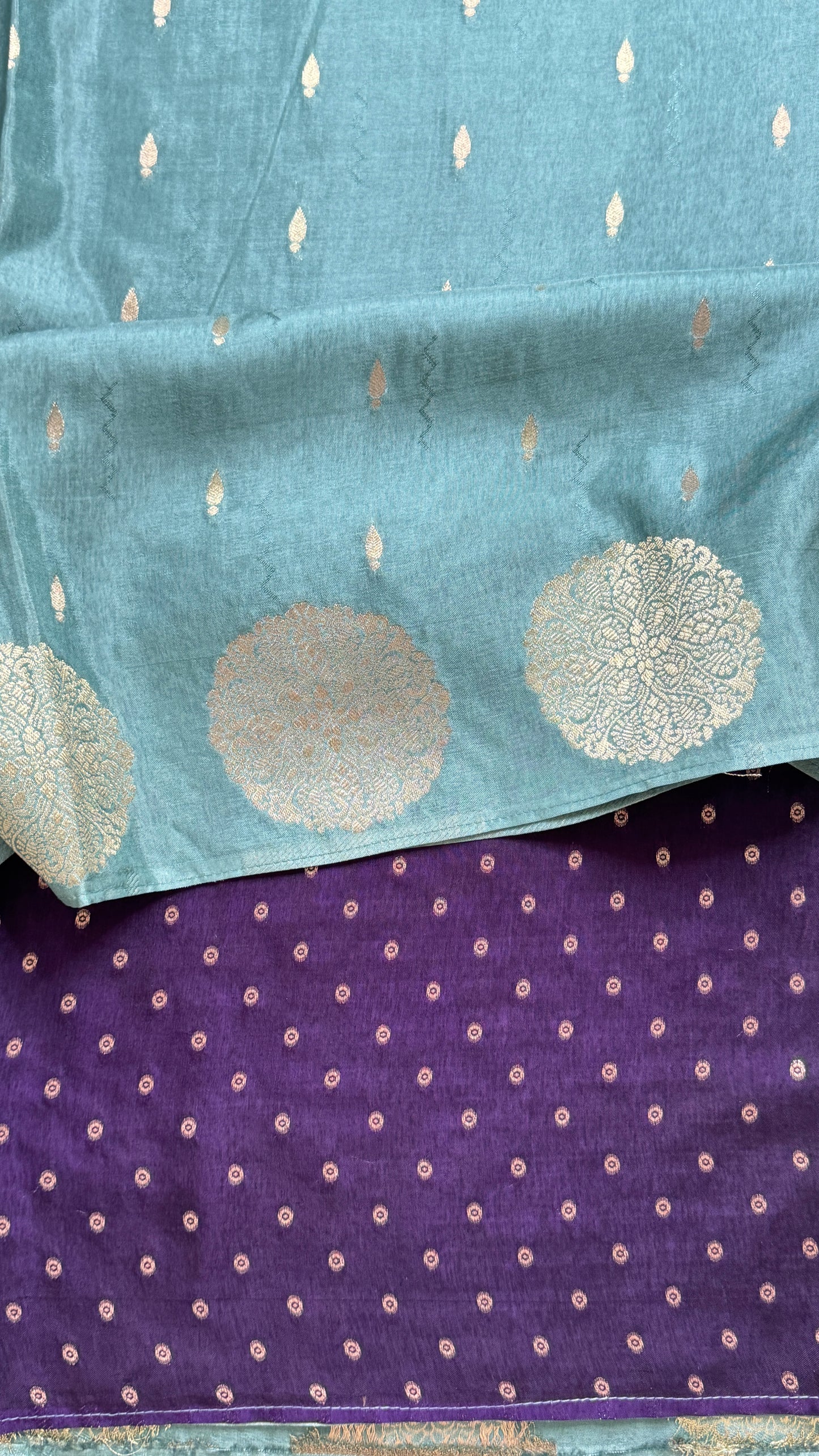 Semi Muga Silk Saree with Chakra Motif Border