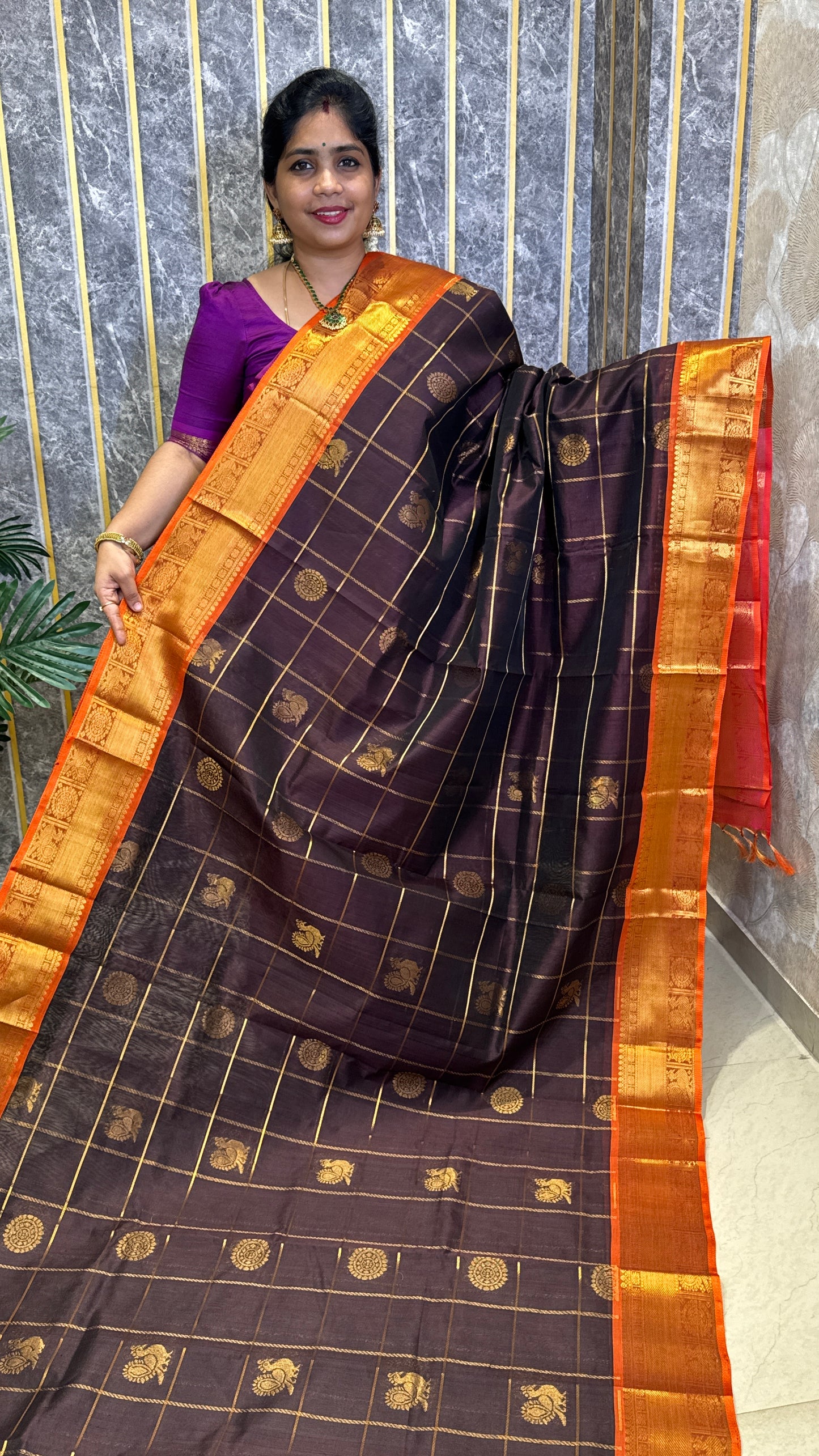 Mayil & Chakram Butta Pure Silk Cotton Saree