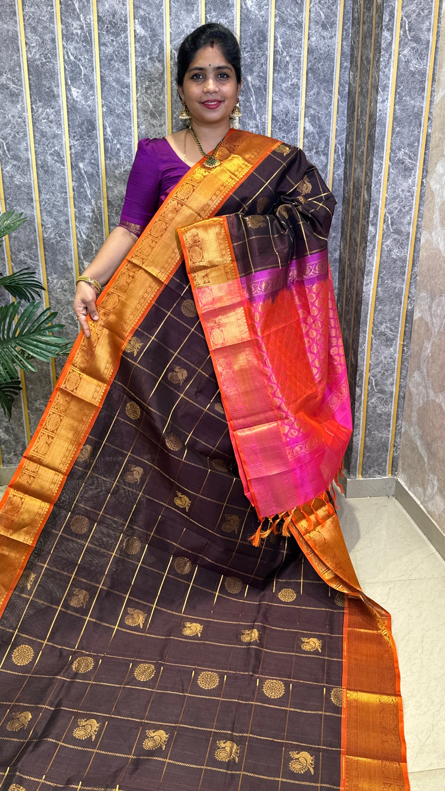 Mayil & Chakram Butta Pure Silk Cotton Saree