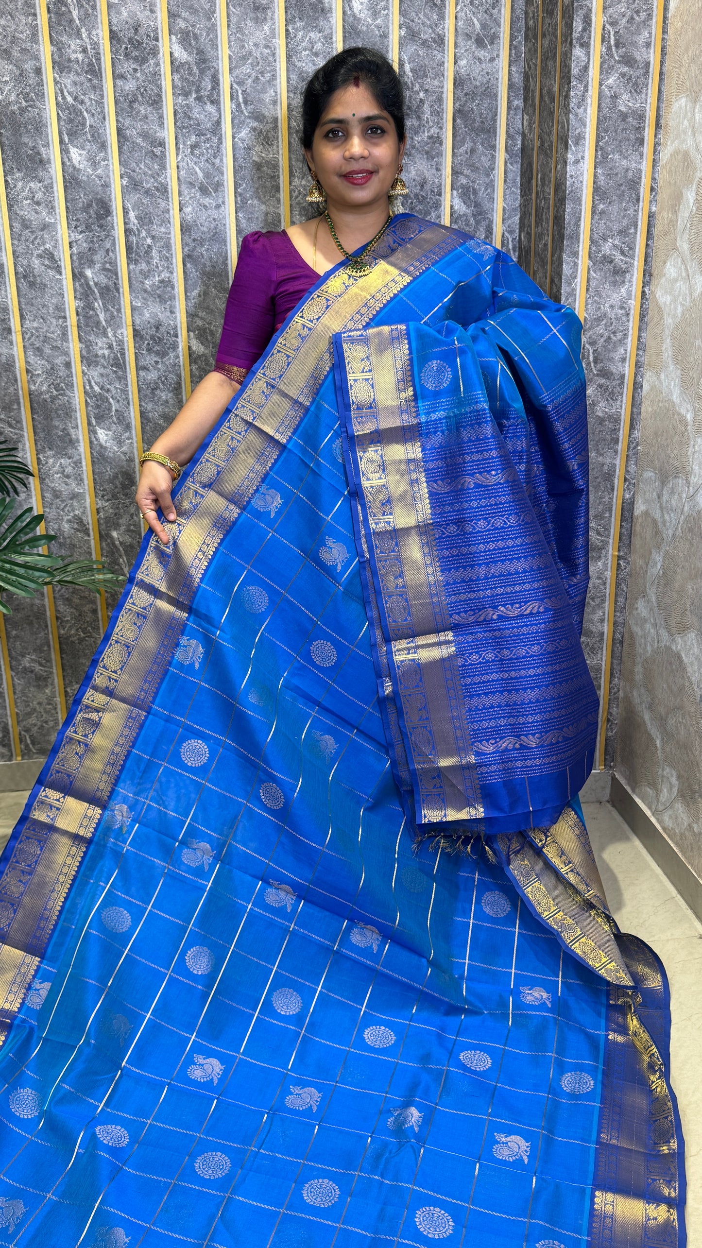 Mayil & Chakram Butta Pure Silk Cotton Saree
