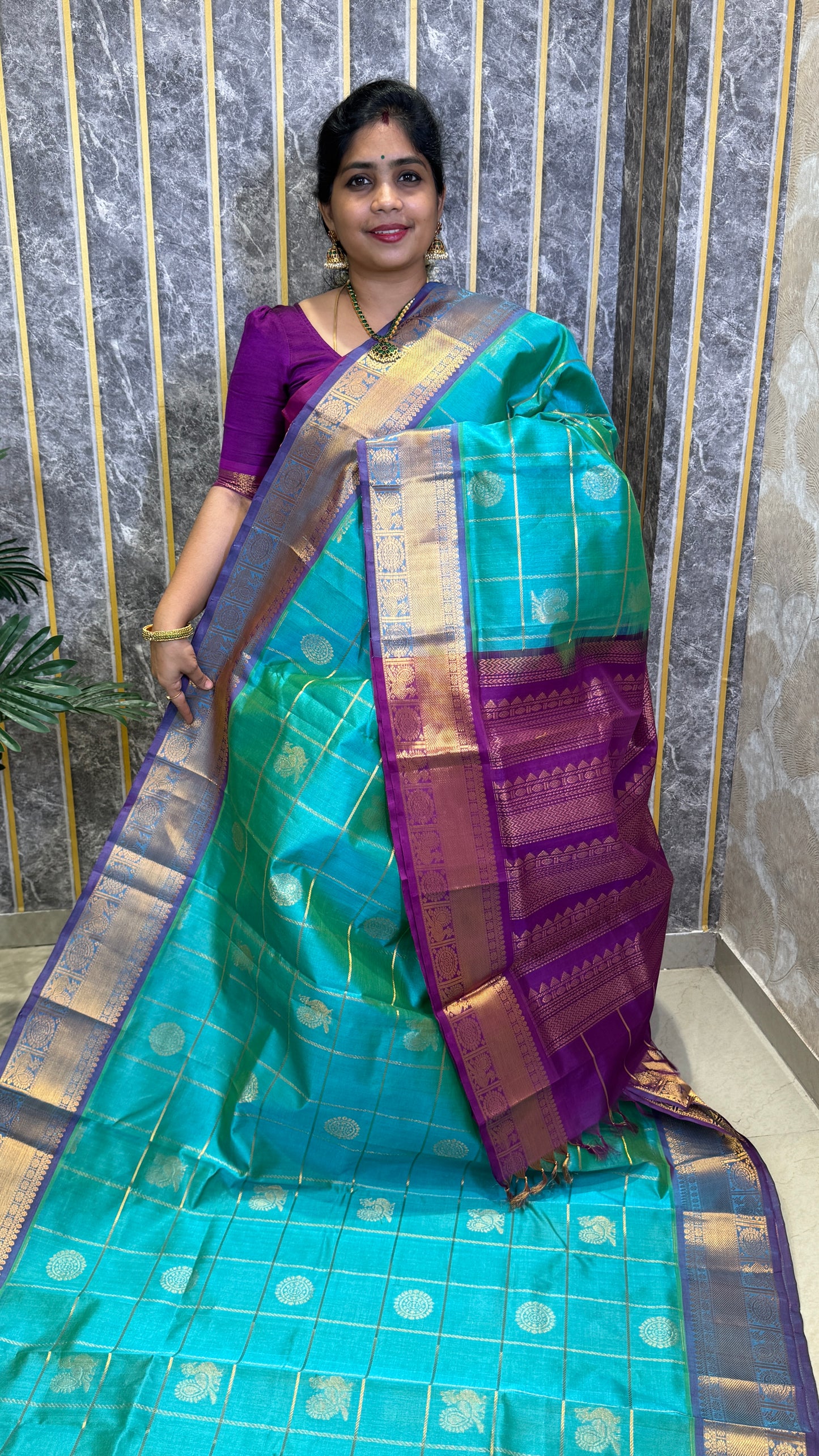 Mayil & Chakram Butta Pure Silk Cotton Saree