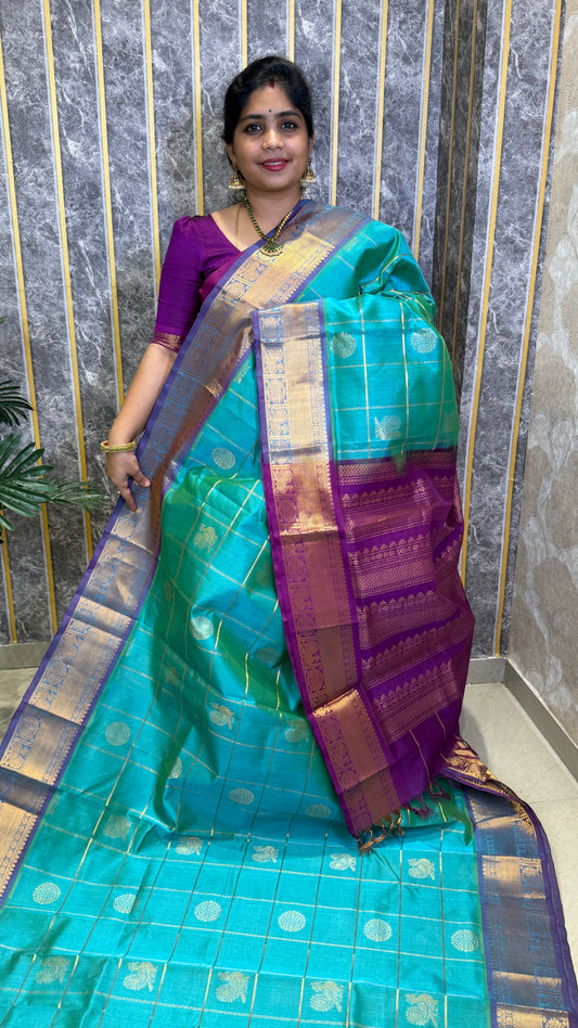Mayil & Chakram Butta Pure Silk Cotton Saree