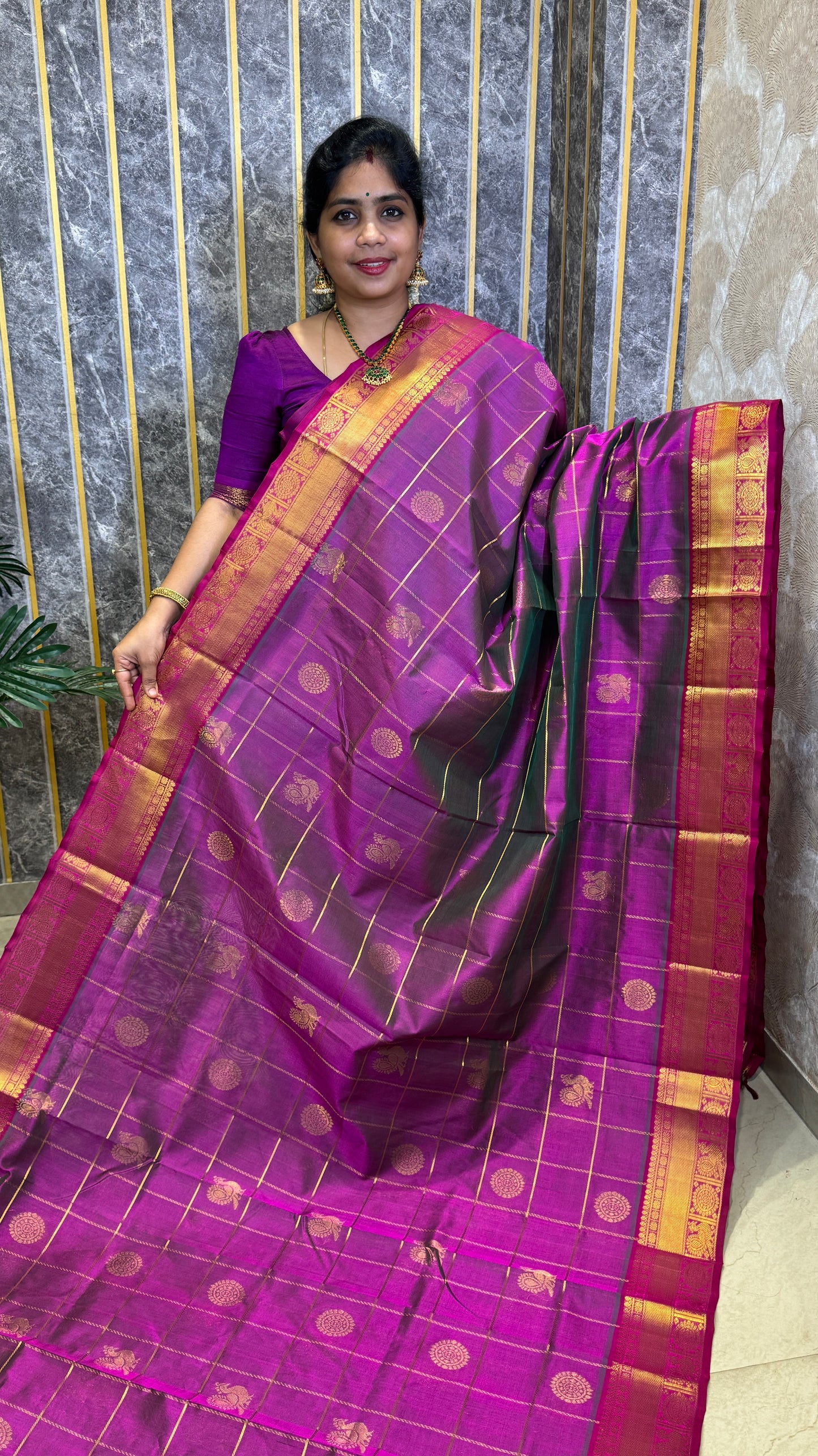 Mayil & Chakram Butta Pure Silk Cotton Saree